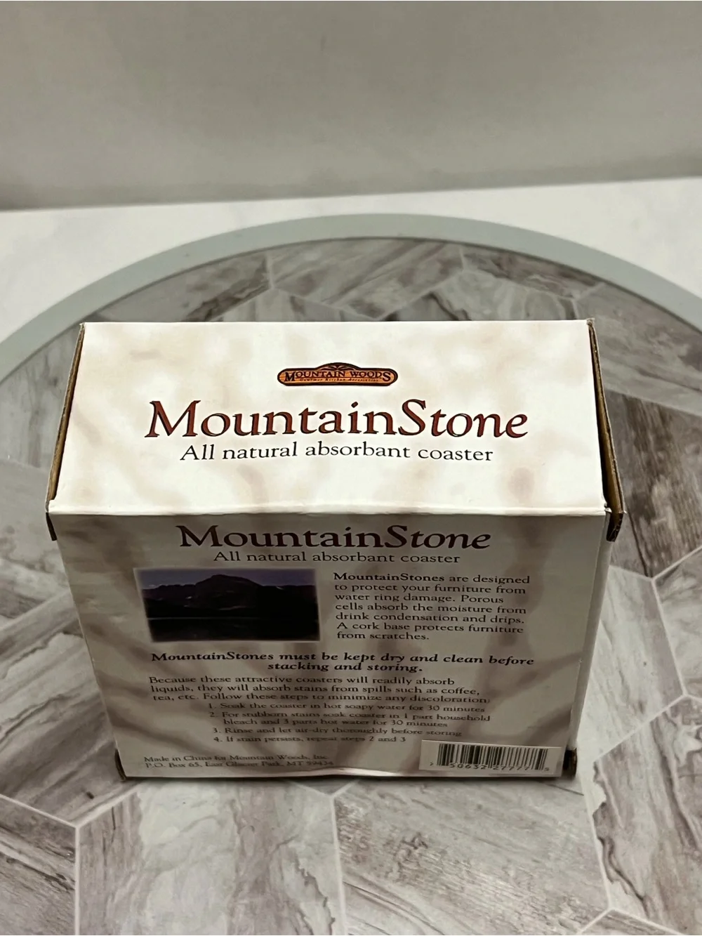 Mountain Woods MountainStone Sunflower Absorbent Stone Coasters Set of 4 Box